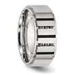 Stainless Steel Brushed Center Black IP-plated 1/6 Carat Diamond 9mm Band - Birthstone Company