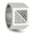 Black & White Diamond Men's Ring in Stainless Steel - Birthstone Company