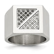 Black & White Diamond Men's Ring in Stainless Steel - Birthstone Company