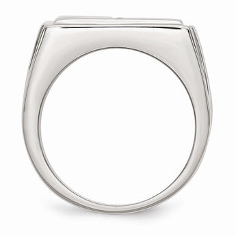 Stainless Steel Diamond Themed Ring with Polished Finish