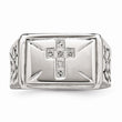 Stainless Steel Diamond Themed Ring with Polished Finish