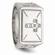 Stainless Steel Diamond Themed Ring with Polished Finish