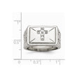 Stainless Steel Diamond Themed Ring with Polished Finish