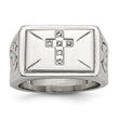 Stainless Steel Diamond Themed Ring with Polished Finish