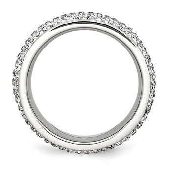Stainless Steel Crystal 9mm Eternity Ring - Birthstone Company