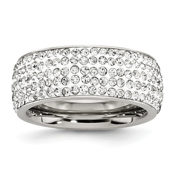 Stainless Steel Crystal 9mm Eternity Ring - Birthstone Company