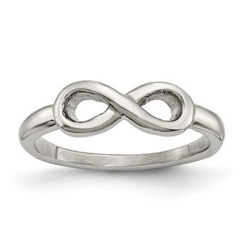 Stainless Steel Polished Infinity Symbol Ring - Birthstone Company