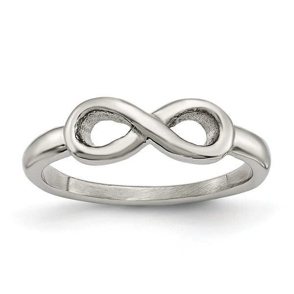 Stainless Steel Polished Infinity Symbol Ring - Birthstone Company