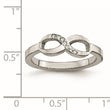 Stainless Steel Polished Infinity Symbol CZ Ring - Birthstone Company