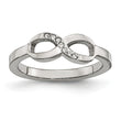 Stainless Steel Polished Infinity Symbol CZ Ring - Birthstone Company