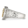 Stainless Steel Polished with 10K Gold Cross and .02 Carat Diamond Ring - Birthstone Company