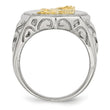 Stainless Steel Yellow IP-plated Eagle Polished Ring - Birthstone Company