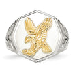 Stainless Steel Yellow IP-plated Eagle Polished Ring - Birthstone Company