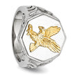 Stainless Steel Yellow IP-plated Eagle Polished Ring - Birthstone Company