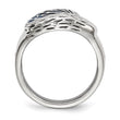 Stainless Steel Polished Blue Enamel Eagle Ring - Birthstone Company
