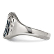 Stainless Steel Polished Blue Enamel Eagle Ring - Birthstone Company