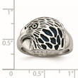 Stainless Steel Polished Blue Enamel Eagle Ring - Birthstone Company