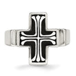 Stainless Steel Enameled Polished Cross Ring - Birthstone Company