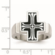 Stainless Steel Enameled Polished Cross Ring - Birthstone Company