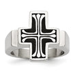 Stainless Steel Enameled Polished Cross Ring - Birthstone Company