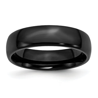 Stainless Steel 6mm Black IP-plated Polished Band - Birthstone Company