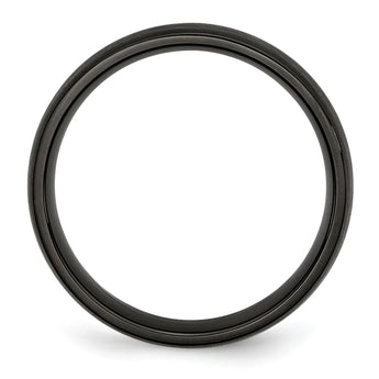 Stainless Steel 6mm Black IP-plated Brushed Band - Birthstone Company