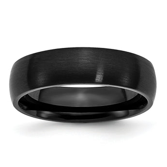 Stainless Steel 6mm Black IP-plated Brushed Band - Birthstone Company