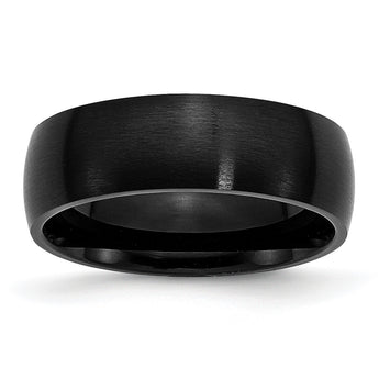 Stainless Steel 7mm Black IP-plated Brushed Band - Birthstone Company