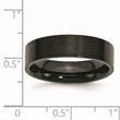 Stainless Steel 6mm Black IP-plated Brushed Flat Band - Birthstone Company