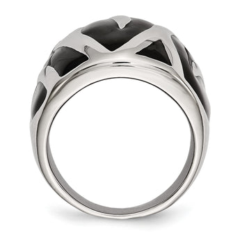 Stainless Steel Polished and Enameled Ring - Birthstone Company