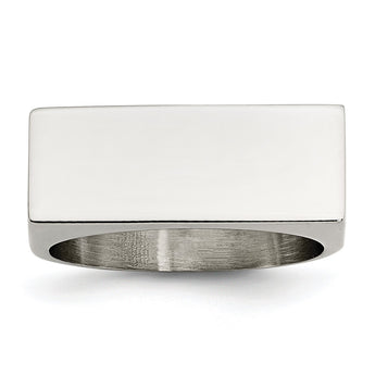 Stainless Steel Polished Signet Ring - Birthstone Company