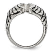 Stainless Steel Polished and Antiqued Wings Ring - Birthstone Company