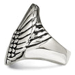 Stainless Steel Polished and Antiqued Wings Ring - Birthstone Company