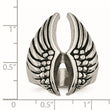 Stainless Steel Polished and Antiqued Wings Ring - Birthstone Company
