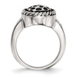 Stainless Steel Polished and Antiqued Ring - Birthstone Company