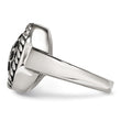 Stainless Steel Polished and Antiqued Ring - Birthstone Company