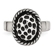 Stainless Steel Polished and Antiqued Ring - Birthstone Company