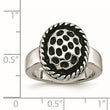 Stainless Steel Polished and Antiqued Ring - Birthstone Company