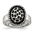 Stainless Steel Polished and Antiqued Ring - Birthstone Company