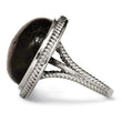 Stainless Steel Polished Labradorite Textured Ring - Birthstone Company