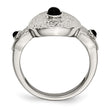Stainless Steel Polished and Textured Black Onyx Ring - Birthstone Company