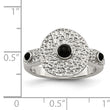 Stainless Steel Polished and Textured Black Onyx Ring - Birthstone Company