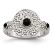 Stainless Steel Polished and Textured Black Onyx Ring - Birthstone Company