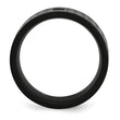Stainless Steel Brushed/Polished Black IP-plated w/CZ Ring - Birthstone Company