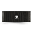 Stainless Steel Brushed/Polished Black IP-plated w/CZ Ring - Birthstone Company