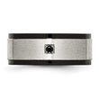 Stainless Steel Brushed/Polished Black IP-plated w/Black CZ Ring - Birthstone Company