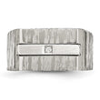 Stainless Steel Brushed and Polished w/CZ Ring - Birthstone Company
