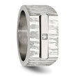 Stainless Steel Brushed and Polished w/CZ Ring - Birthstone Company