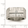 Stainless Steel Brushed and Polished w/CZ Ring - Birthstone Company