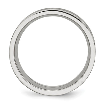 Stainless Steel Brushed Black Rubber 10.00mm Ring - Birthstone Company